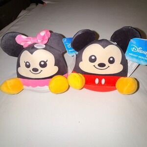 Disney Mickey Minnie Mouse Plush Set Kids OS Multicolor NEW Just Play Squishy